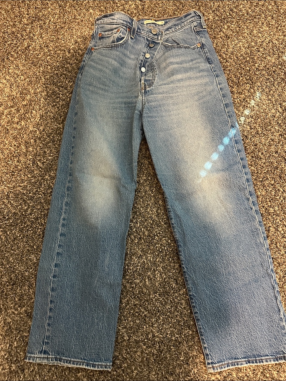 Levi's Ribcage Straight Ankle Jeans in Light Blue Denim